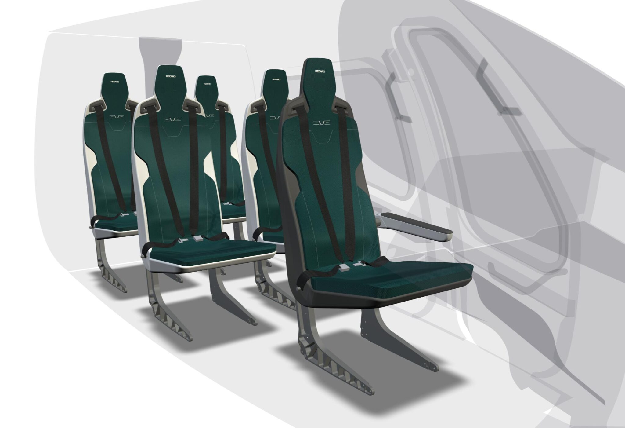 Recaro и Eve представили специальные кресла для eVTOL