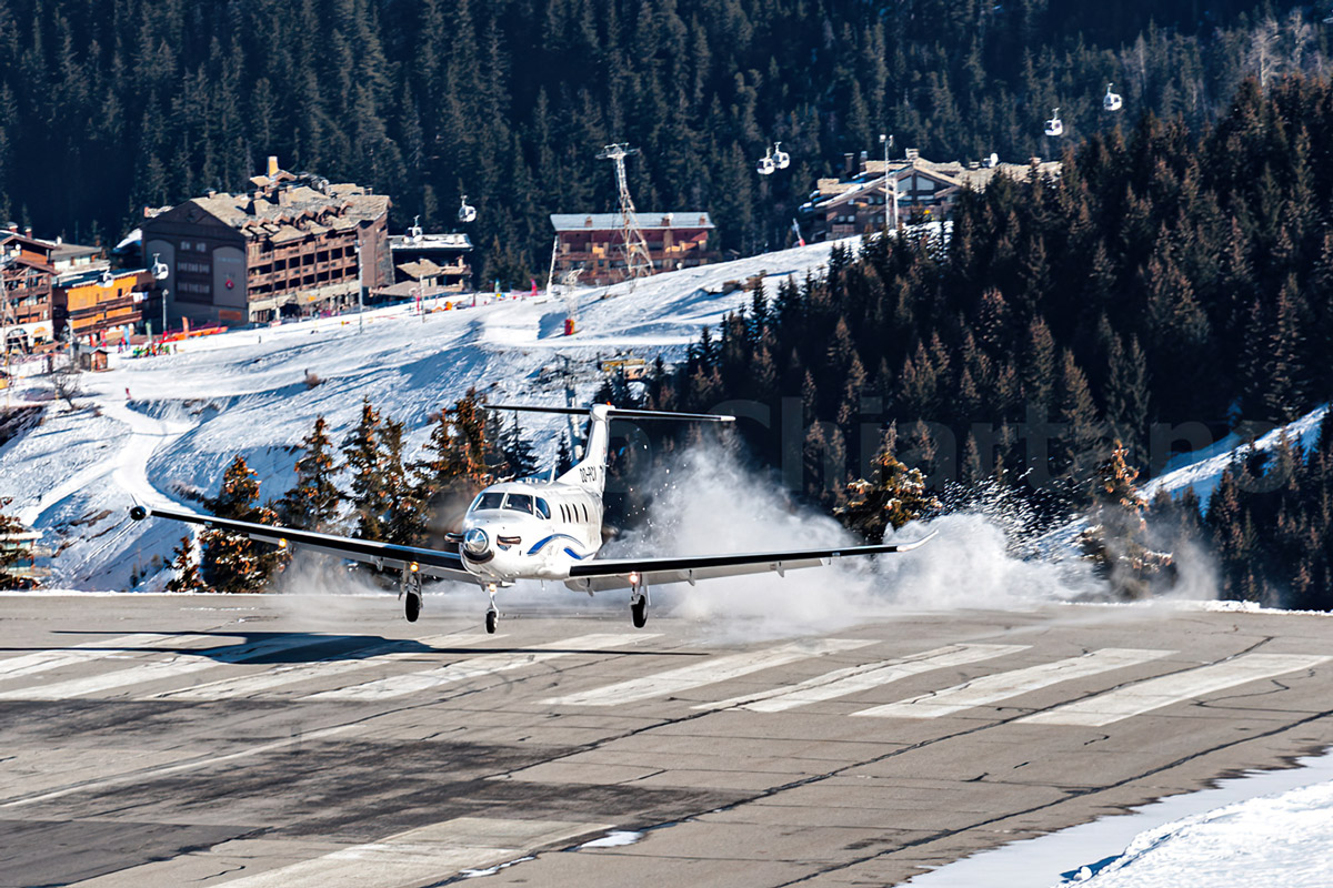 Courchevel Altiport – через всю Европу на PC-12, прямо к горнолыжным склонам
