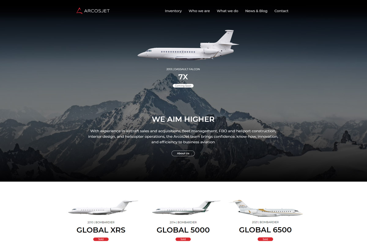 ArcosJet запускает новый корпоративный сайт